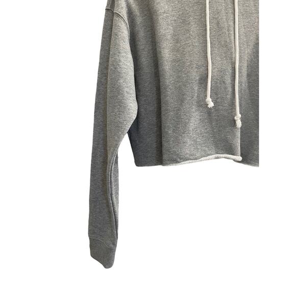 Wild Fable Women's Small Heather Gray Cropped Hoodie Oversize Drawstring #1607 - Picture 3 of 9